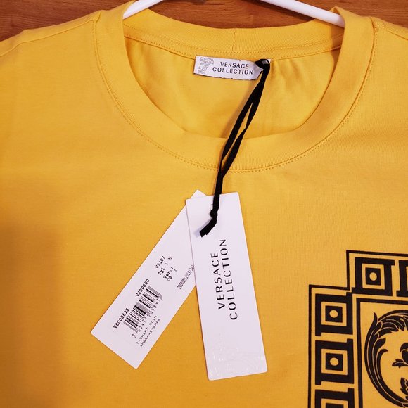 Versace Collection Men's Slim Fit Yellow T-Shirt - Picture 3 of 5